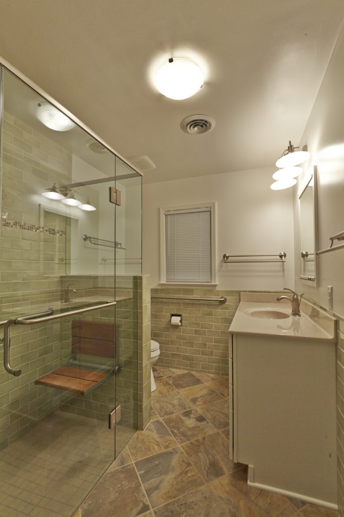 Christiansburg Bathroom Remodeling Contractor with new shower, flooring and cabinets