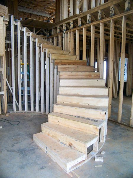 Custom curved staircase new construction in SMith Mountain Lake, Virginia