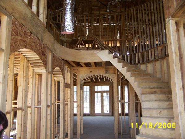 custom curved staircase new construction roanoke virginia