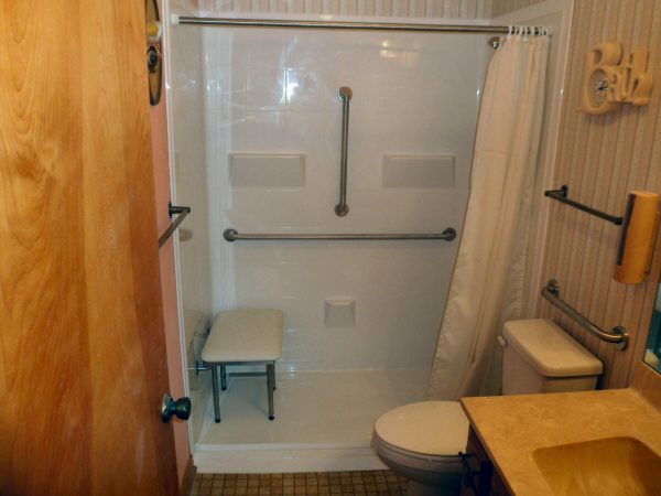 fiberglass curbless shower