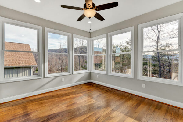 Sunroom, Hardwood floors, windows, ductless mini-split, recessed sliding glass door, veteran, SAH, Roanoke, VA