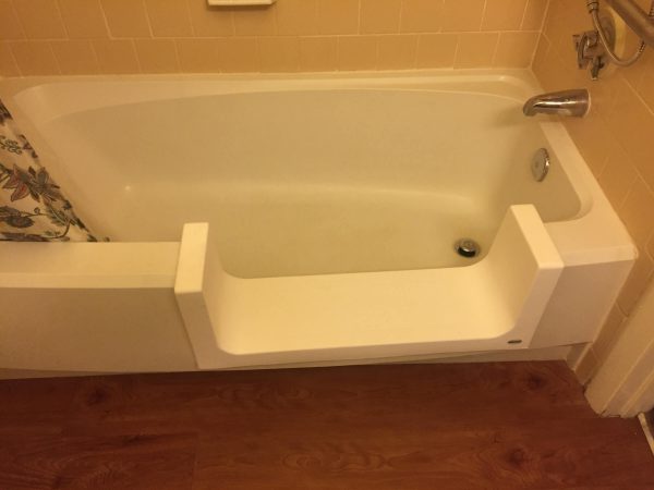 bathtub converted to step in shower