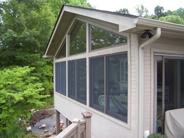 sunroom vaulted ceiling addition smith mountain lake, virginia