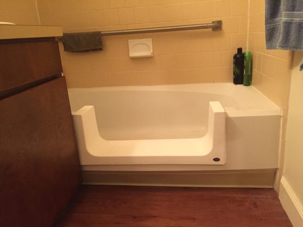 bathtub converted to step in shower easy bathtub access