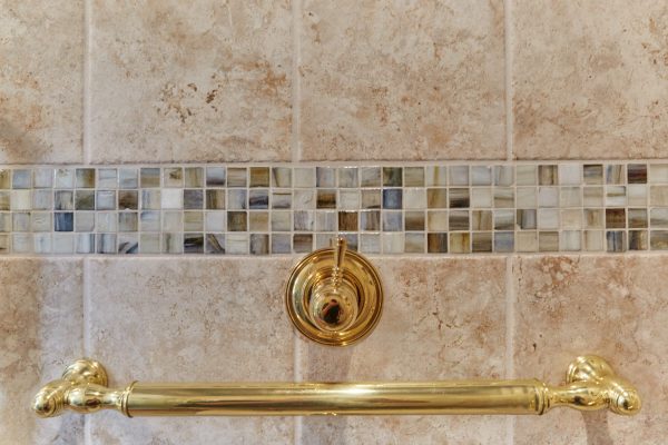 SAH veteran custom tile curbless shower grab bars wheelchair accessible bathroom roanoke virginia