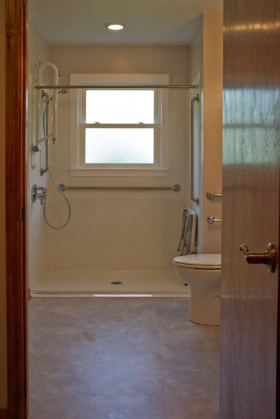 custom curbless shower grab bars aging in place bathroom clifton forge virginia