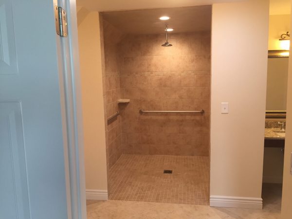 custom tile curbless shower aging in place floyd virginia